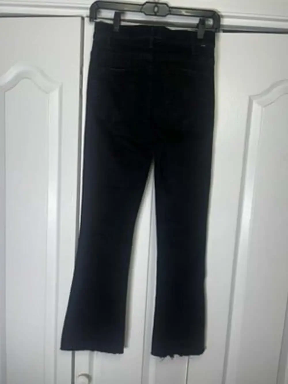 MOTHER THE HUSTLER HIGH WAIST ANKLE FRAY JEANS NOT GUILTY SIZE 26 Designer Black